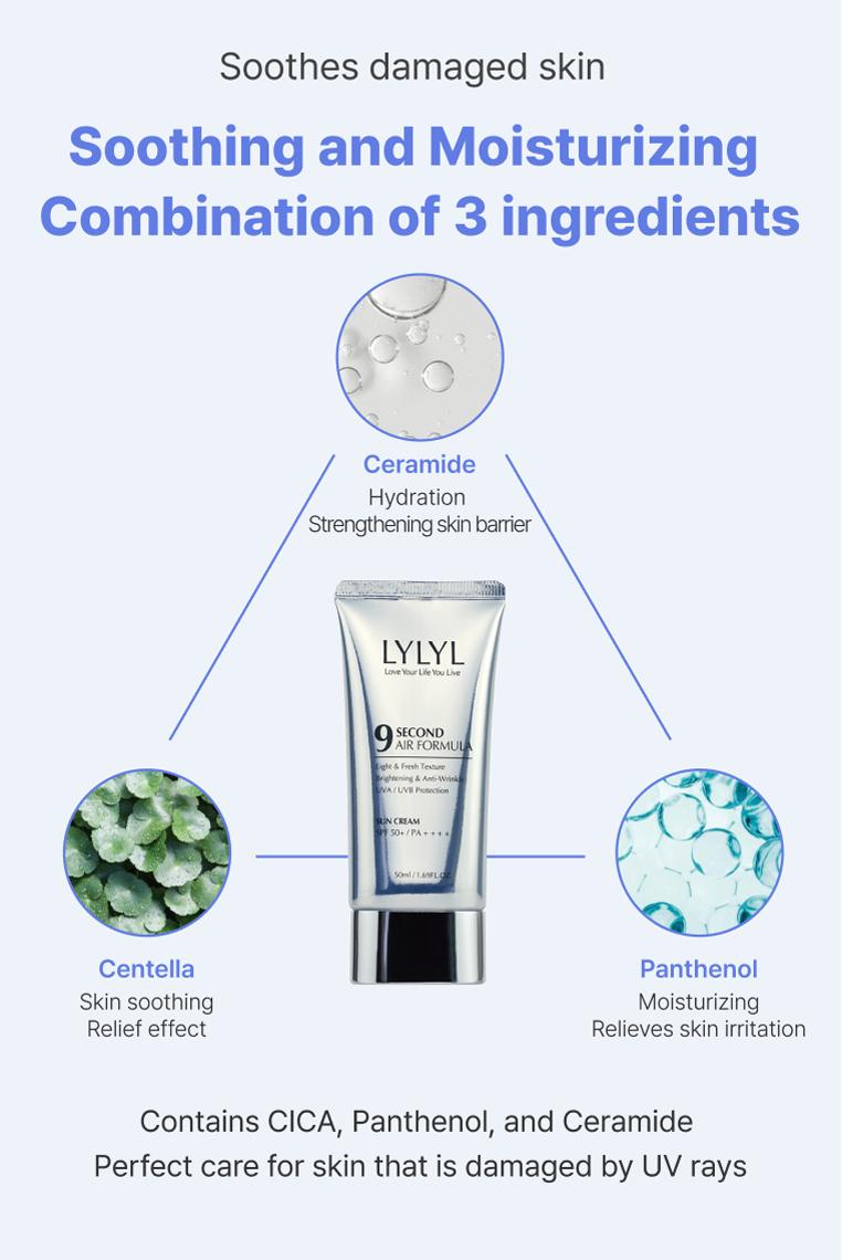 Product Introduction of [LYLYL] 9 Second Air Formula Sunscreen (50ml/10ml) Sun Protection 14