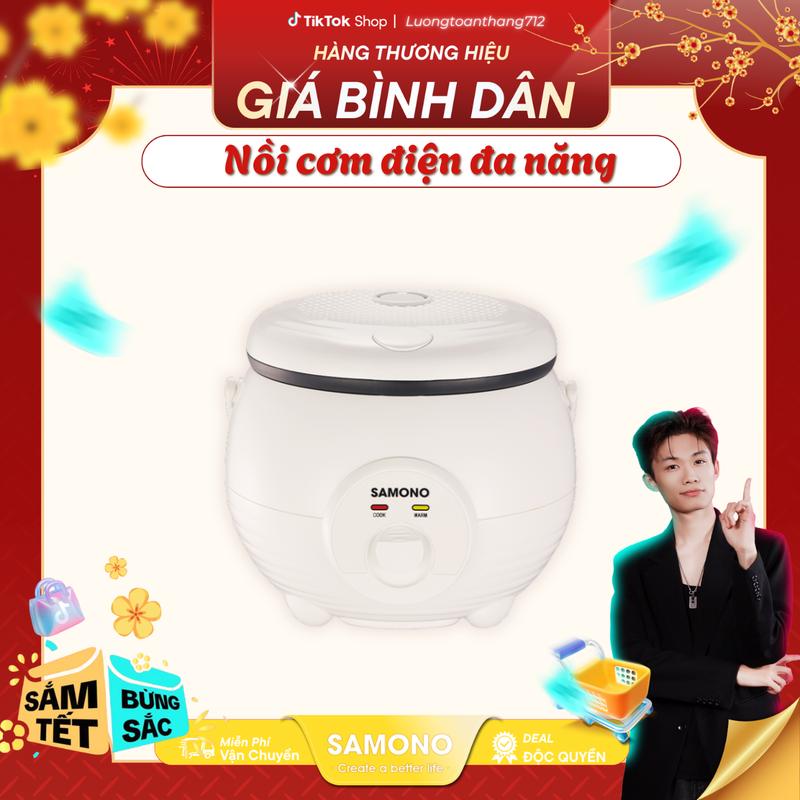 Deal Độc Quyền x LTT - Nồi cơm điện Samono 1L 500W cho 2-4 người nấu cơm nhanh chóng thích hợp cho gia đình nhỏ SW-RCEC10