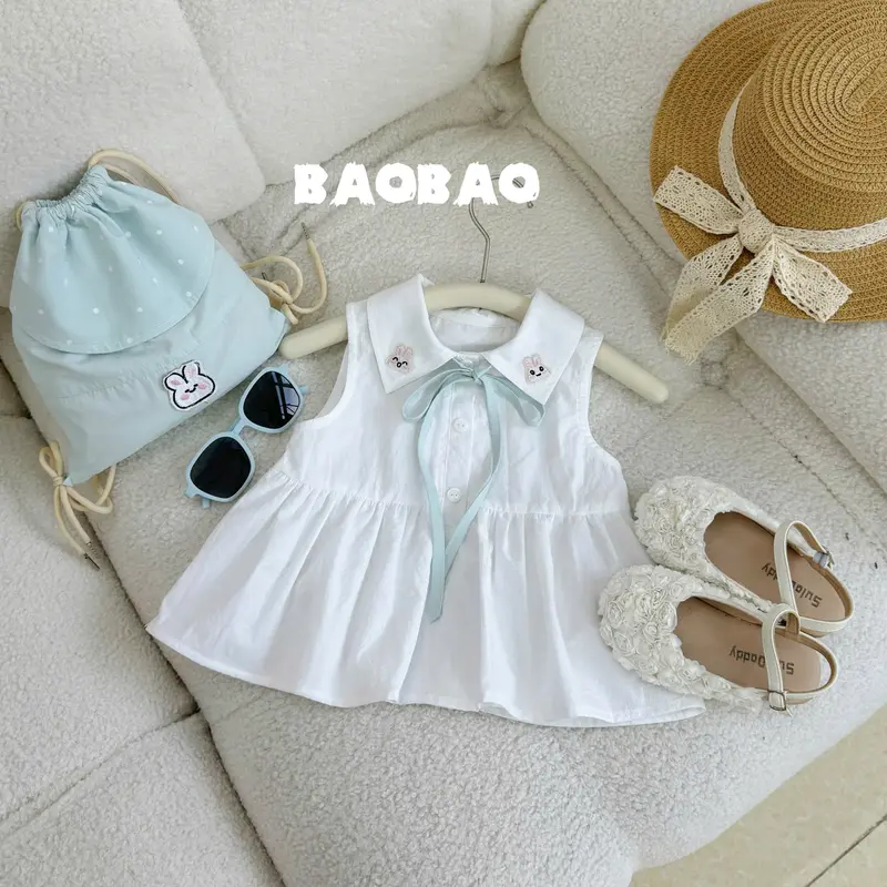 [BAOBAO-ODER -BST TRẮNG XANH] ÁO THÊU THỎ THIẾT KẾ BÉ GÁI , QUẦN KIỂU DÁNG , VÁY XANH MINT CHO BÉ GÁI -M498 1
