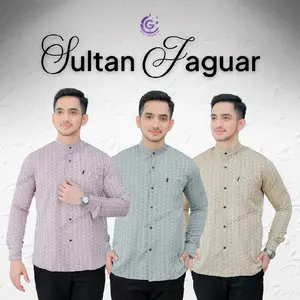 Baju koko pria koko sultan jaguar kemeja koko pria lengan panjang premium