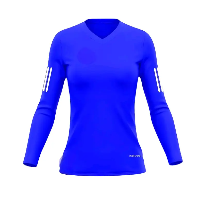 Kaos Olahraga Wanita dengan Kerah Leher V dan Body Fit - Jersey 6