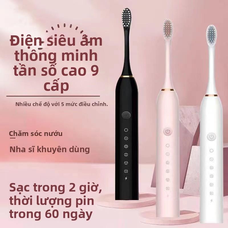 Bàn chải đánh răng điện sạc lại được dành cho người lớn, nam và nữ, với lông…