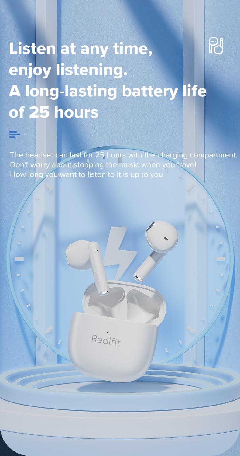 Product Introduction of Realfit F1   True Wireless Bluetooth 5.3 Earbuds Playtime 24 Jam HIFI 27