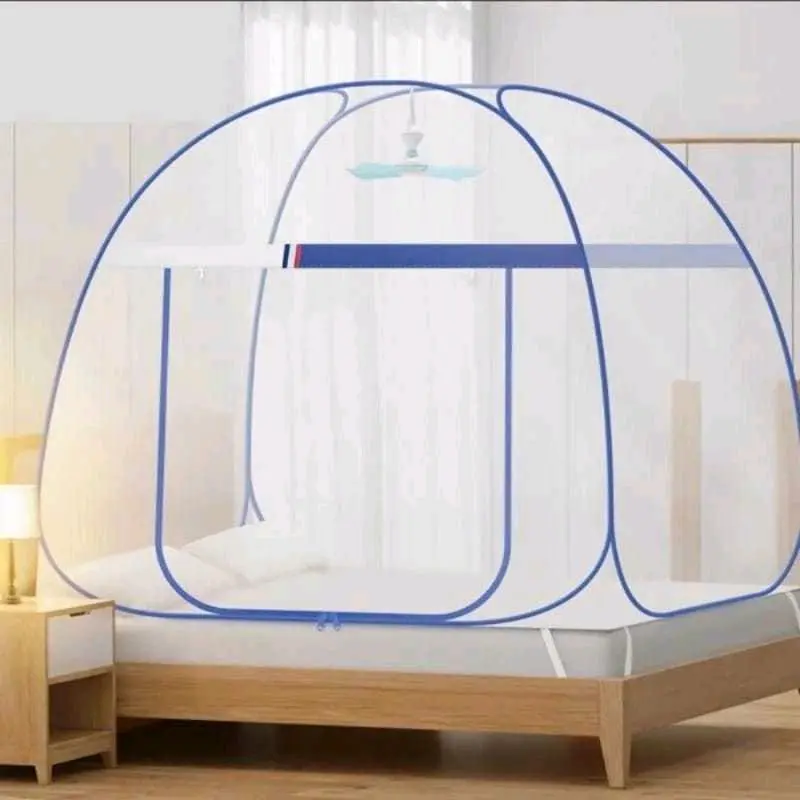 Kelambu keluarga lipat tidur 200x200cm/180x200cm  pencagahan nyamuk dan serangga masuk bawah bolong sudah termasuk karet sudut 4 Kain
