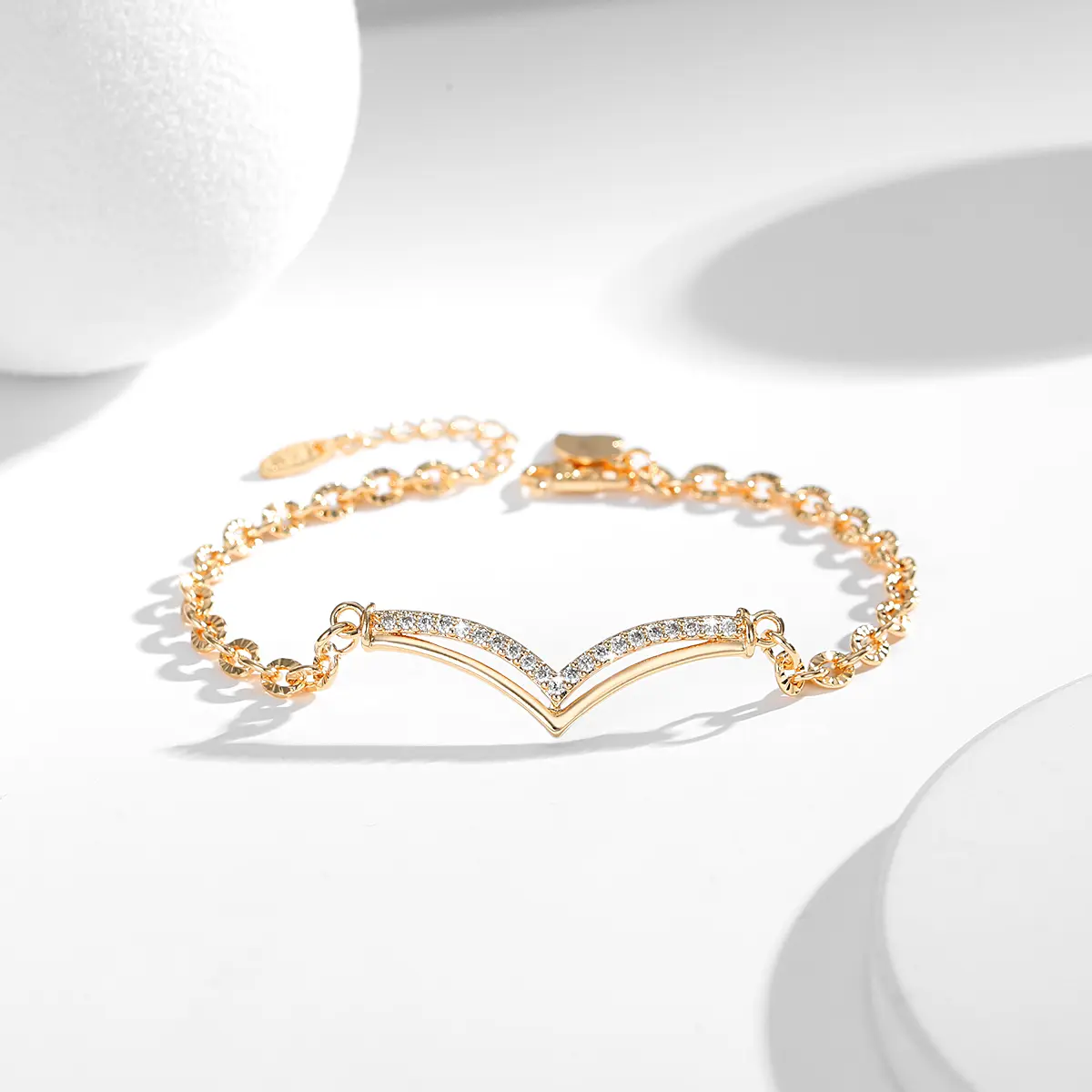 LM389 Gelang Rantai Wanita Fuji Titanium Mewah Elegan Aksesoris