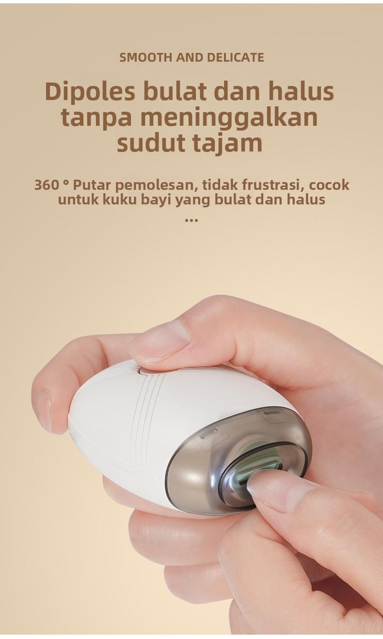 【Kecil Portabel】Alat Potong Kuku Elektrik - Wajib Punya Perjalanan Dinas & Wisata, Ukuran Saku, Dilengkapi Lampu, Isi Ulang Daya, 3 Level Kecepatan, Universal Dewasa/Anak/Lansia, Aman & Praktis