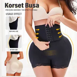 High Waist Short Korset Busa Pantat Dan Pinggul Seamless Korset Pelangsing Perut Buncit