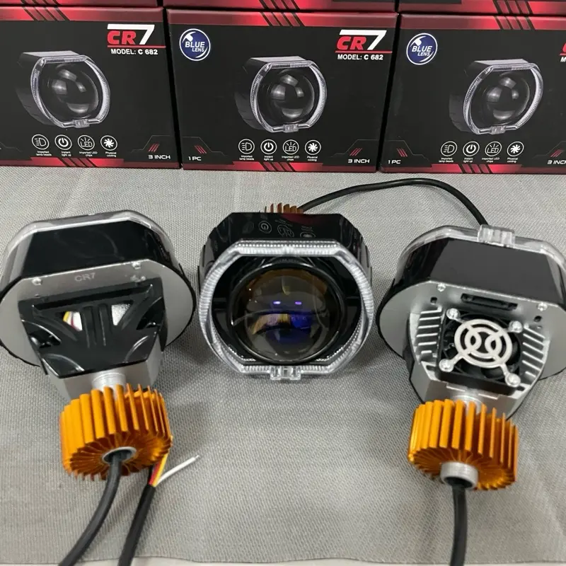 Lampu Utama Biled CR7PRO 4,5 Inc Blue Lens 3 Inc Lensa Cahaya Flat Dengan Kipas Pendingin Full Aluminium 2