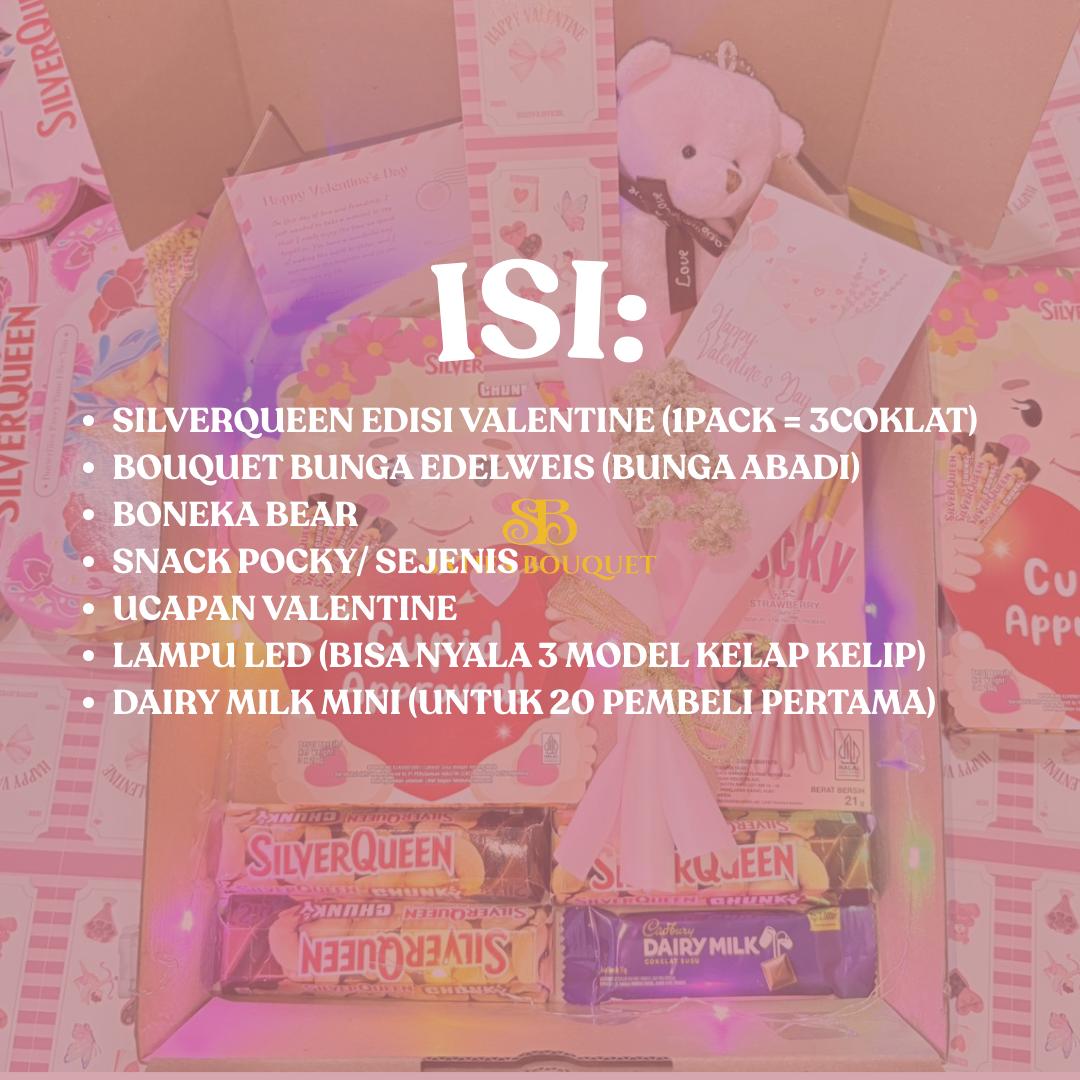 Hampers Snack Box Valentine Coklat Silverqueen Butterfly Cupid Kado Ulang Tahun Ultah Suprise Hadiah Anniversary