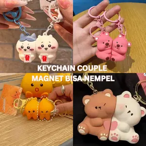 Keychain COUPLE MAGNET BISA NEMPEL Viral Gantungan Kunci Lucu Unik Murah Gwiyeo