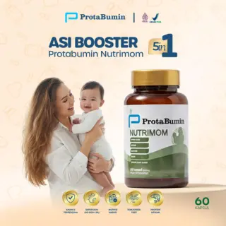Protabumin Nutrimom ASI Booster 60 Kapsul - Pelancar dan Menutrisi ASI BPOM Halal [Rekomendasi Dokter dan Bidan ASI Booster khusus Ibu Menyusui Bayi Pasca Persalinan] Pelancar ASI