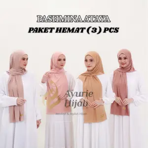 AYURIE - Paket Hemat Ataya 3 pcs Paket usaha Ataya Size L Hijab Dewasa Instan Matt jersey Super Langsung Slup Pashmina Instan Oval simple Kerudung Muslim Cantik Di cuci  Dengan Tangan Saja Pashmina Syal Pashmina Oval  syar'i Panjang