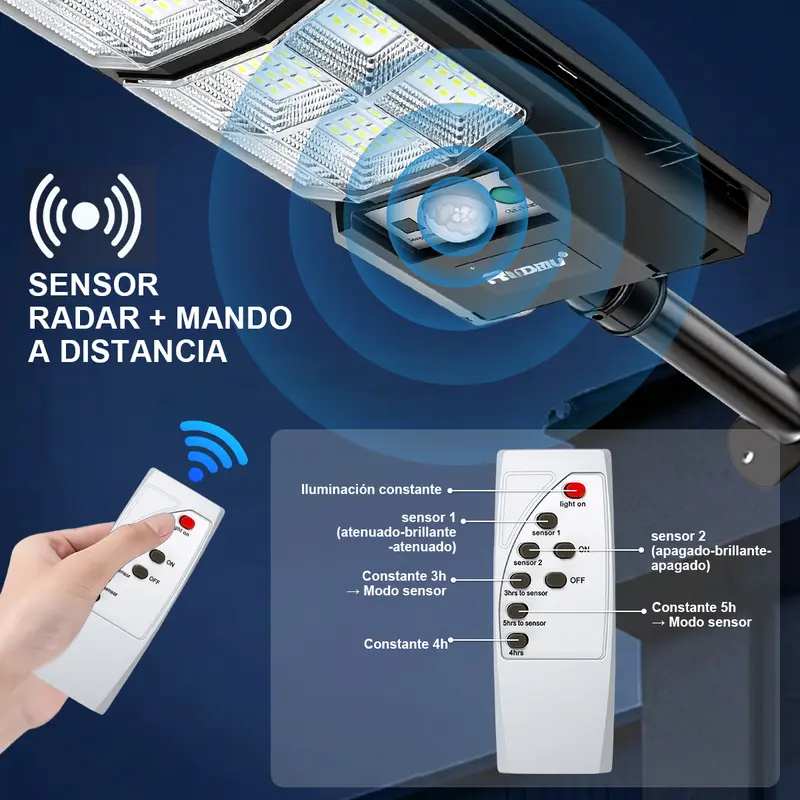 1/2Pcs Lámpara Solar Led Exterior Jardin 176/180/360 LEDs 3 Modos Sensor de Movimiento IP65 Resistente al Agua para Hogar Ciudad y Patio al Aire Libre - Foto 6