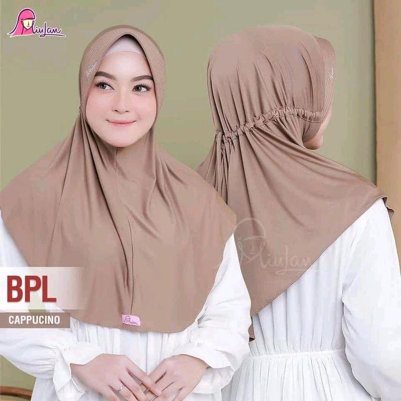 Jilbab BPL Miulan,jilbab instan,jilbab bergo tali serut. Kerudung Wanita Muslim Dewasa Nyaman Panjang Santai 8