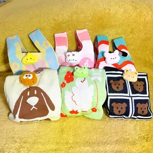 PREMIUM Tas Totebag Knit Bag Tas Rajut Korea Korean Style Tas Tangan Handbag Lucu Fashion Knot Bag Medium Size