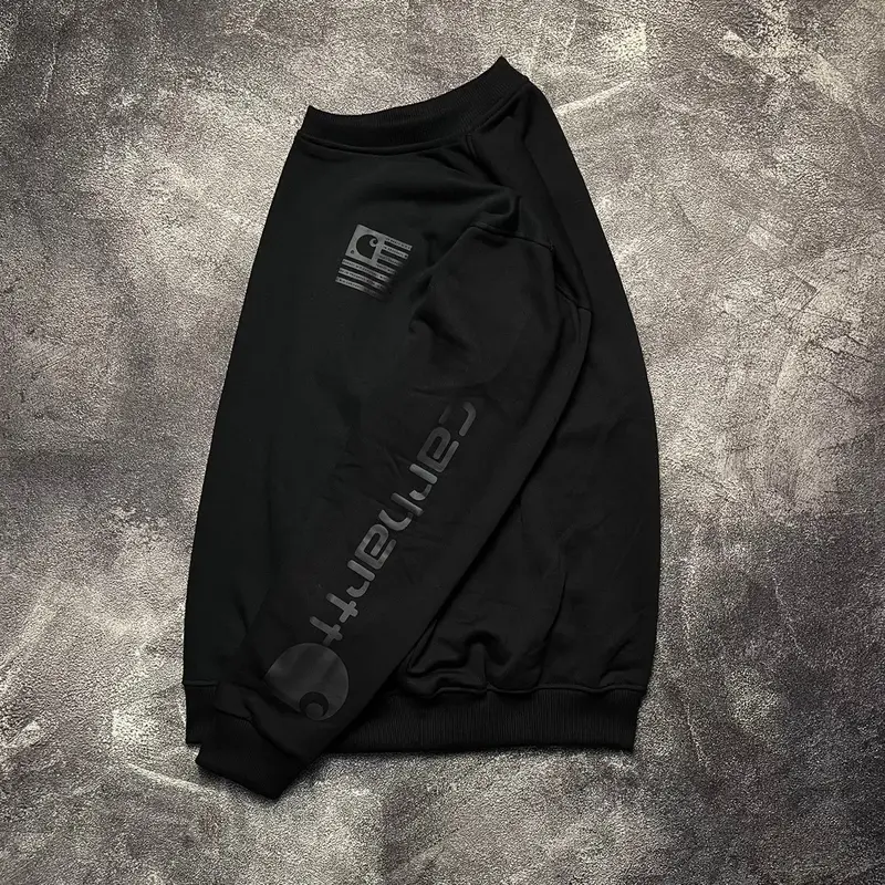 Crewneck Carhartt Wip Chrome Premium / Sweatshirt Carhartt Basic Logo / Sweater Crewneck Carhartt Full Hang Tag&Label / Crewneck Distro Pria Wanita Unisex Terbaru Kekinian Murah / COD / bentalaofficialstore Bandung Fleece Katun Casual Nyaman Simple Hitam 1