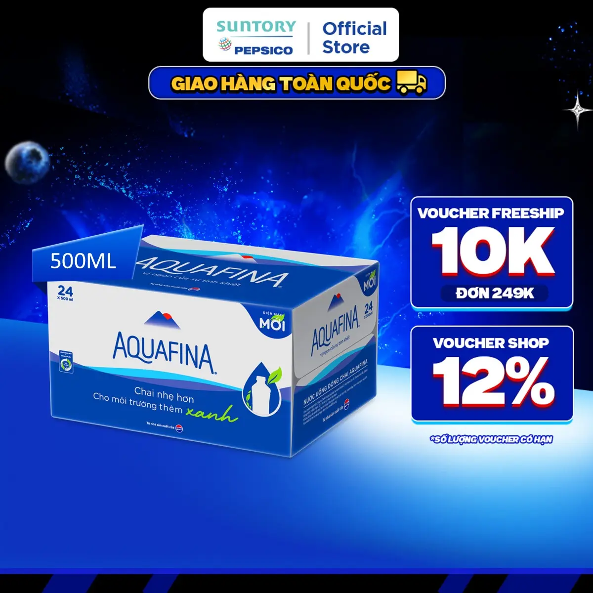[SALE ĐẠI LỄ]Thùng 24 Chai Nước tinh khiết Aquafina (500ml/chai)