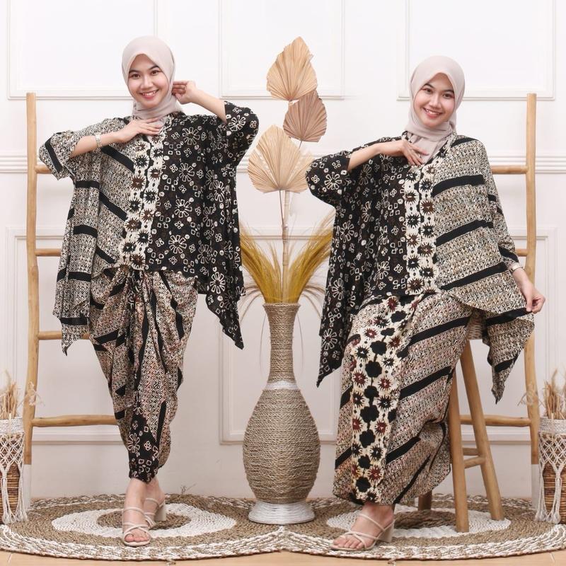 ONE SET OUTER DAN ROK BATIK MODEL ROCELA DAN NAGITA WANITA TERBARU BATIK CAP 1