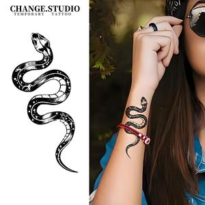 Hình Xăm Tạm Thời, Hình Xăm Rắn, Kéo Dài Trong 15 Ngày, Không Thấm Nước Và Chống Trơn Trượt, Miếng Dán Hình Xăm