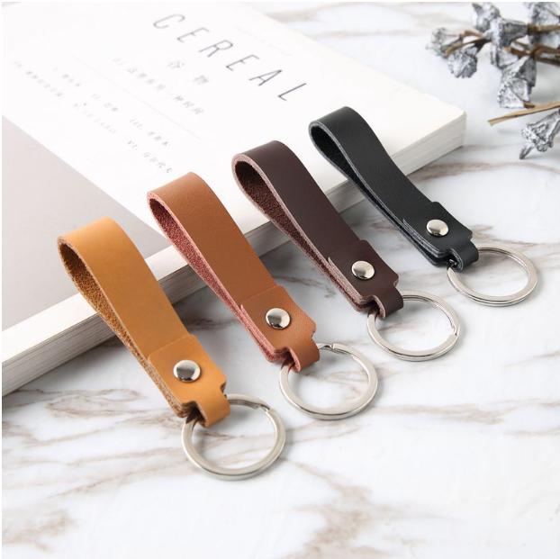 Leather Style Keychains Fashion Cowhide Leather Keychain Leather Strap Lanyard Key Chain ...