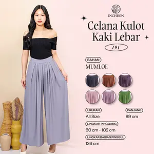 Celana Kulot Wanita Bahan Mumloe Stylish, Simple, & Nyaman Model Payung 191 - 26 Warna