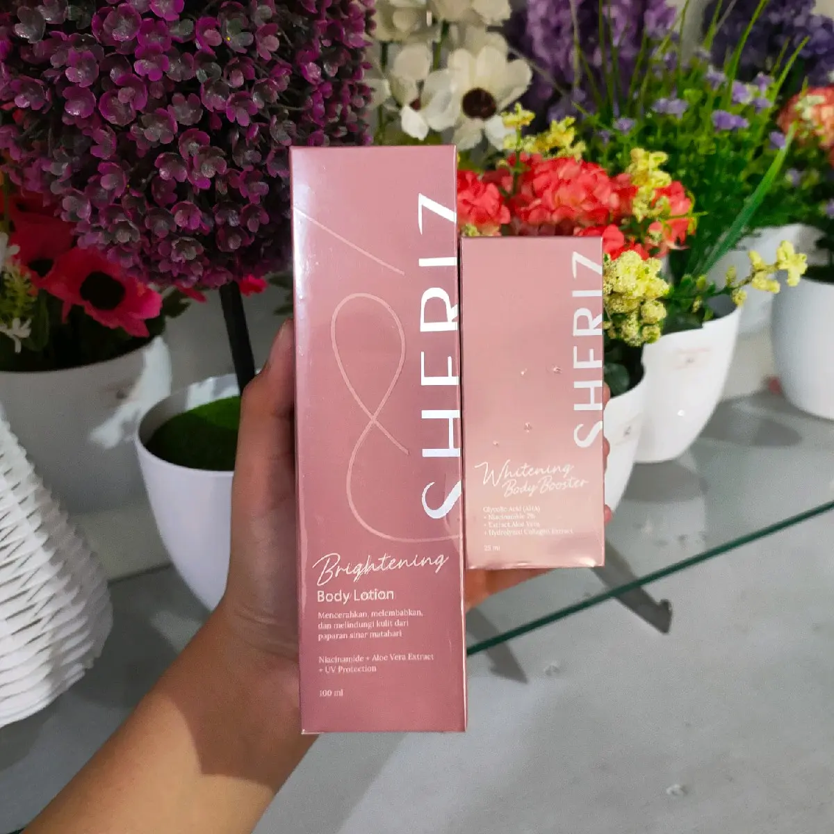 SHERIZ BRIGHTENING BODY LOTION & WHITENING BODY BOOSTER