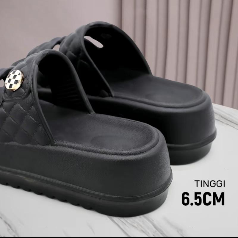 Product Introduction of Sendal Cewek Karet Jelly Wedges Platfom Tebal Bahan Elastis Empuk Double Strap Wanita Sandal 3