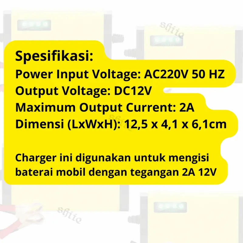 CAS CASAN AKI MOTOR MOBIL 12V 2A 12V/12A PORTABLE OTOMATIS CHARGER ACCU CARGER AKI PORTABLE MOTOR MOBIL Pasokan langsung pabrik 1