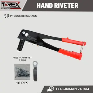 TrexTang Rivet Alumunium 9.5INCH Hand Riveter Riveter Tembakan Paku 10pcs Mata Heavy Duty Rivet Gun Cocok untuk Proyek yang Membutuhkan Ketepatan