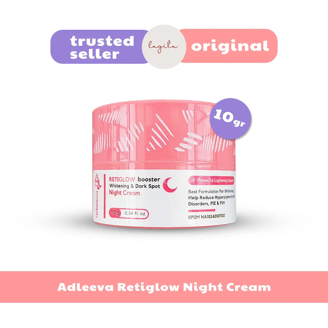Adleeva Skincare Retiglow Whitening Booster Night Cream Krim Malam Mencerahkan dan Menyamarkan Noda Hitam