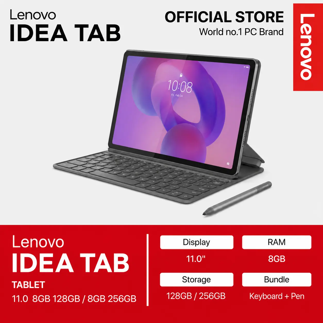 LENOVO IDEA TAB 11" 8GB 128GB / 8GB 256GB + STYLUS PEN + KEYBOARD