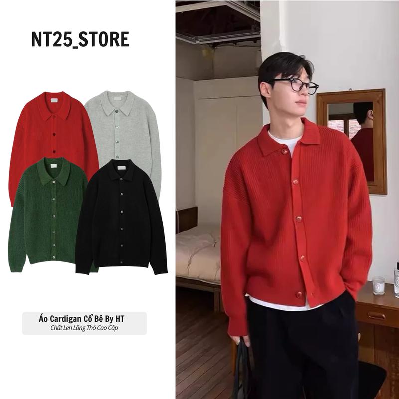 Áo Khoác Len Cardigan Dệt Kim Màu Trơn Cao Cấp Dáng Rộng Nam Nữ Menswear NT25 A02 1