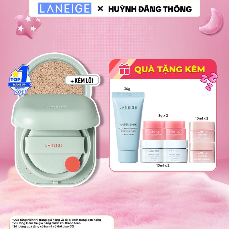 LANEIGExHUỲNH ĐĂNG THÔNG COMBO Phấn nước trang điểm mịn lì LANEIGE NEO Cushion Matte 15g kèm lõi thay thế và son dưỡng Lip Glowy Balm Mango 10g