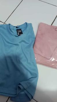 Product Review of Promo 2pcis Crop V Neck Lengan Panjang Wanita - Baju Knitwear Nyaman - Formal, Midi kemeja vest jumbo from s**a 0