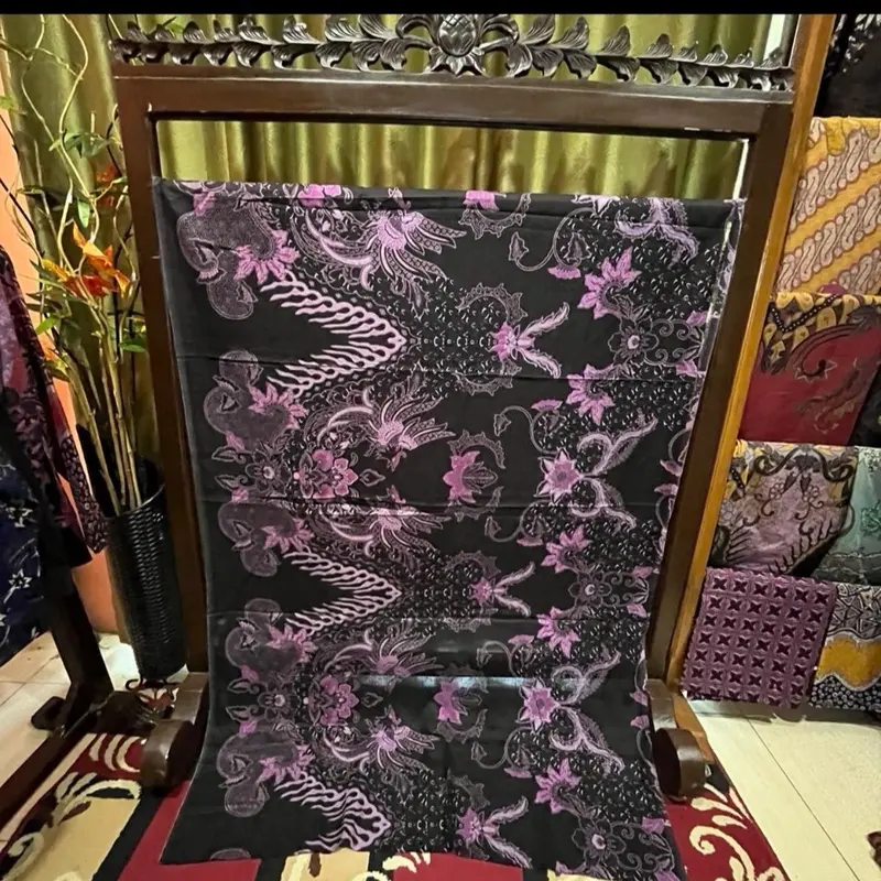 Kain batik katun premium warna ungu lillac mtf baru bs buat kmeja blus rok dll dress dll 3