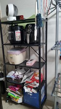 Product Review of [SG STOCK] Installation free kitchen folding metal storage rack shelf floor standing multi-layer household pots and ovens microwave oven storage with movable wheels Organiser Steel from u**7 0