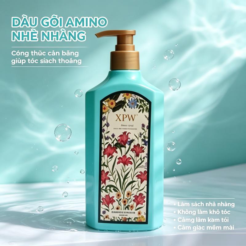 Dầu gội cân bằng nhẹ nhàng chứa axit amin, kiểm soát dầu, giảm gàu, tóc suôn mềm không bết dính