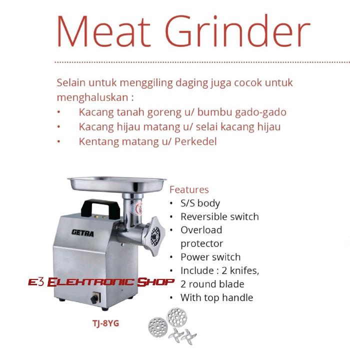 Gambar Getra Meat Grinder TJ8YG Mixer Daging Bumbu TJ 8 YG dari E3 Shop Elektronik Kota Administrasi Jakarta Utara Tokopedia
