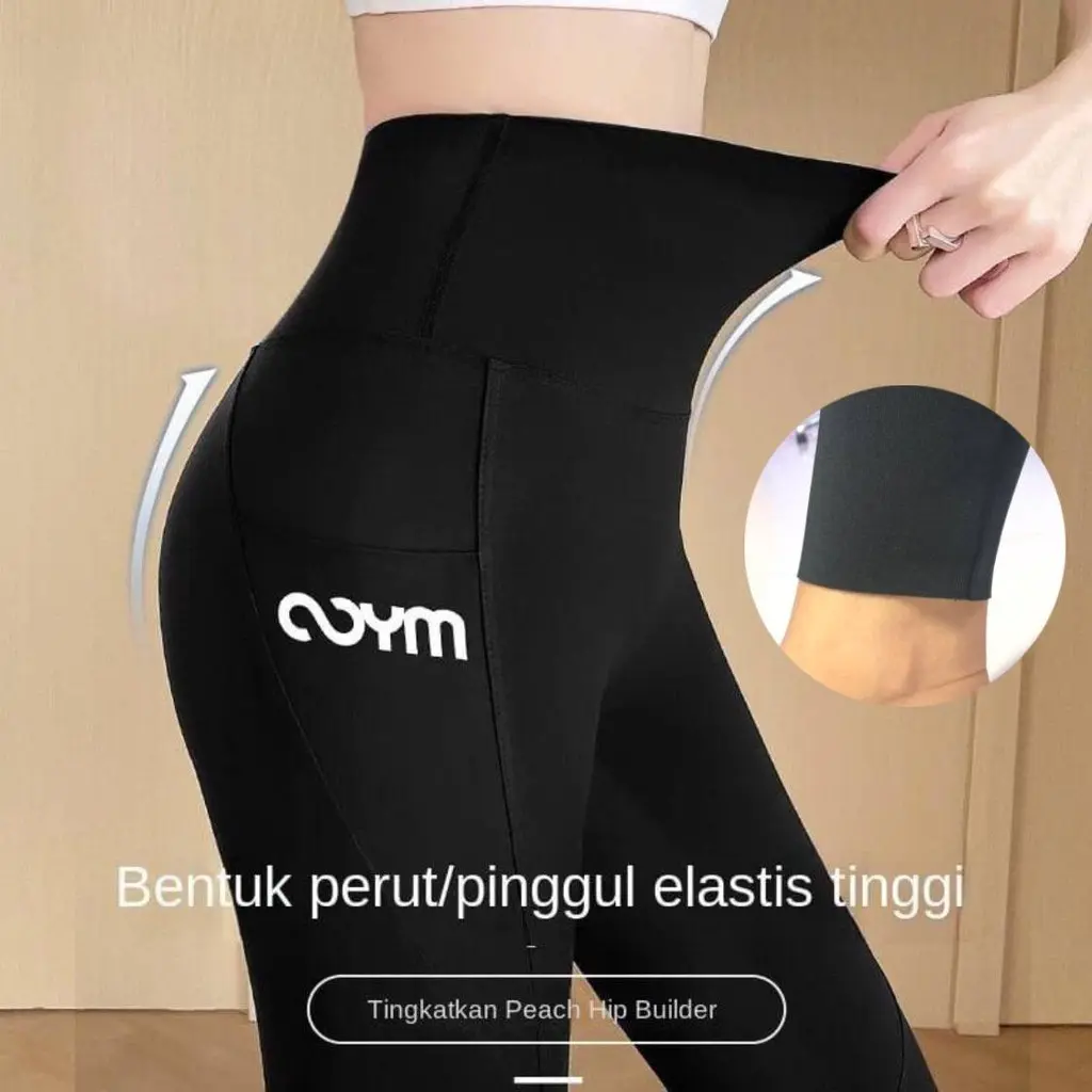 Yagoo - Legging Sport Elastis Celana Olahraga Senam Yoga Ada Saku Legging12