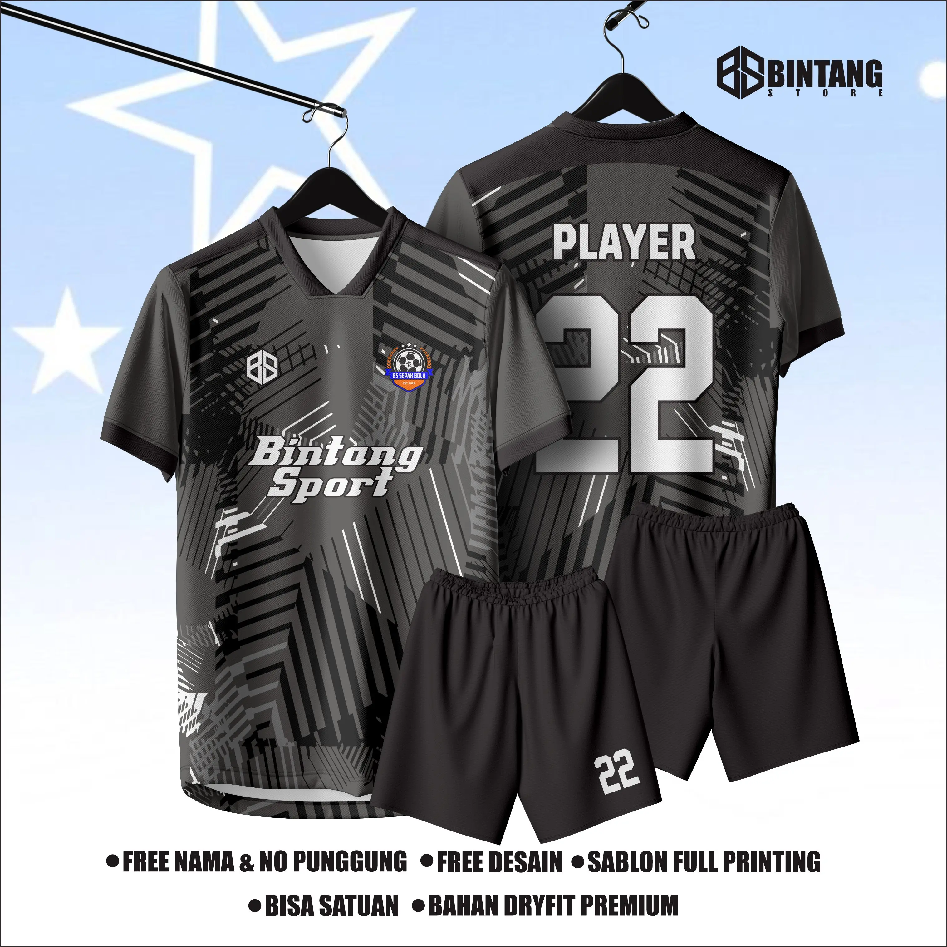Jersey Futsal | Jersey Cursed Line Free Custom Name Set Baju
