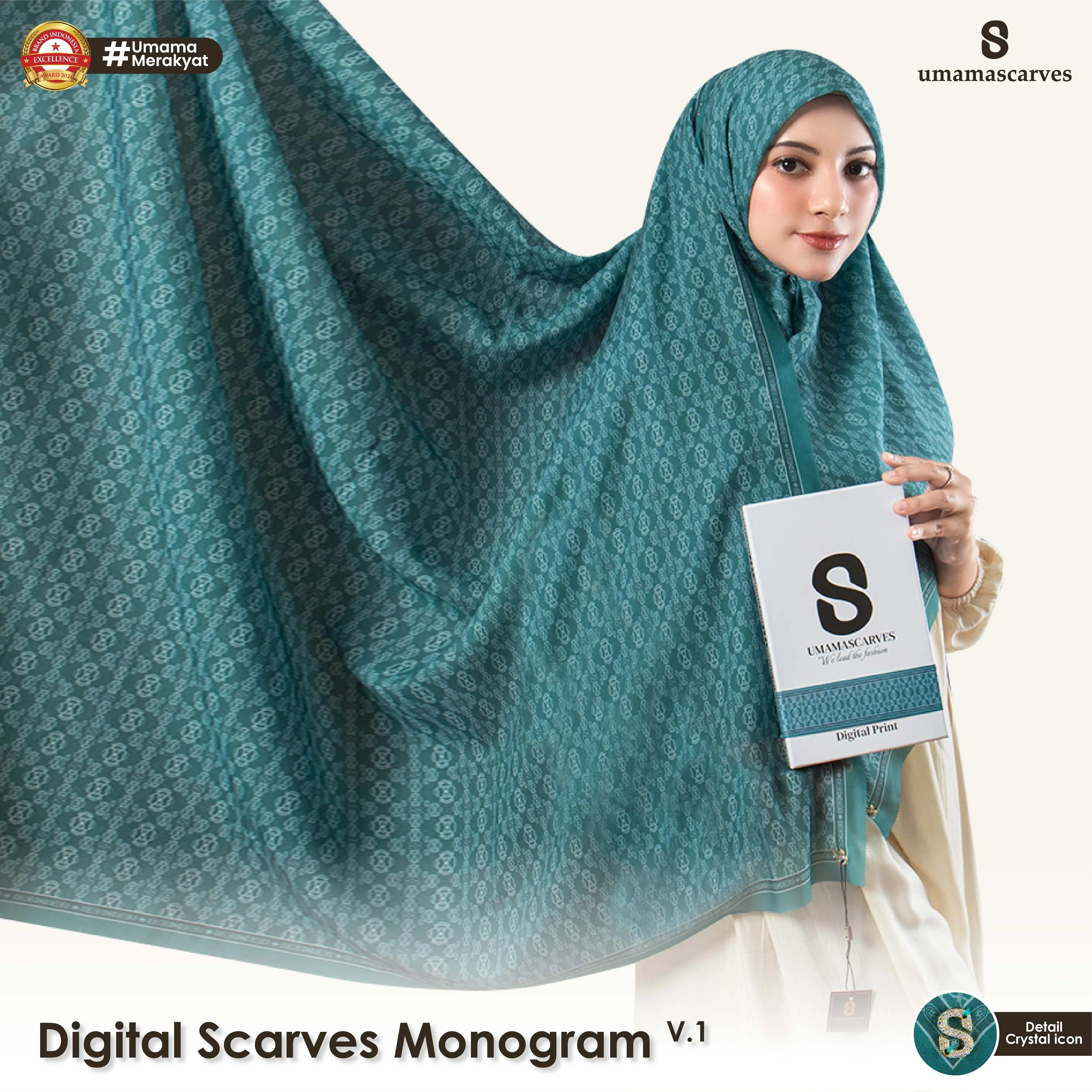 Hijab Box Motif Voal Digital Print Tanpa Brooch umamascarves