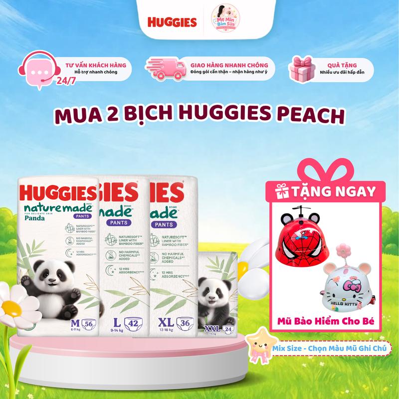 Combo 2 Tã Quần Nature Panda Size M56/L42/XL36/XX24 Cho Bé Yêu