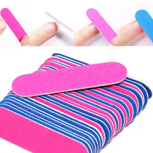 100pcs alat kikir kuku Buffer kayu kuku portabel kikir kuku untuk manicure pedicure amplas kuku mini 2 sisi Nail