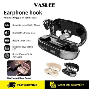 TWS Headphone Bluetooth 6.0 tampilan nirkabel LED headphone pengurangan kebisingan HIFI bass TWS cerdas sentuh headphone tahan lama headphone musik permainan