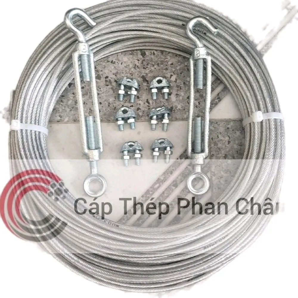 bộ dây phơi quần áo cáp 4 đến 5li từ 5m đến 30m