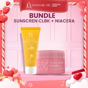 Bundle Madame Gie 5% Niacera Glow Moisture Gel  + Madame Gie Protect Me Sunscreen SPF 30 PA +++ 50ml With Calendula Hitam Hitam Hitam