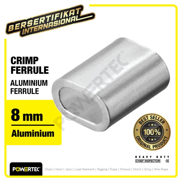Gambar Aluminium Ferrule / Crimp Ferrule 8mm POWERTEC dari powertec id Kota Administrasi Jakarta Pusat Tokopedia