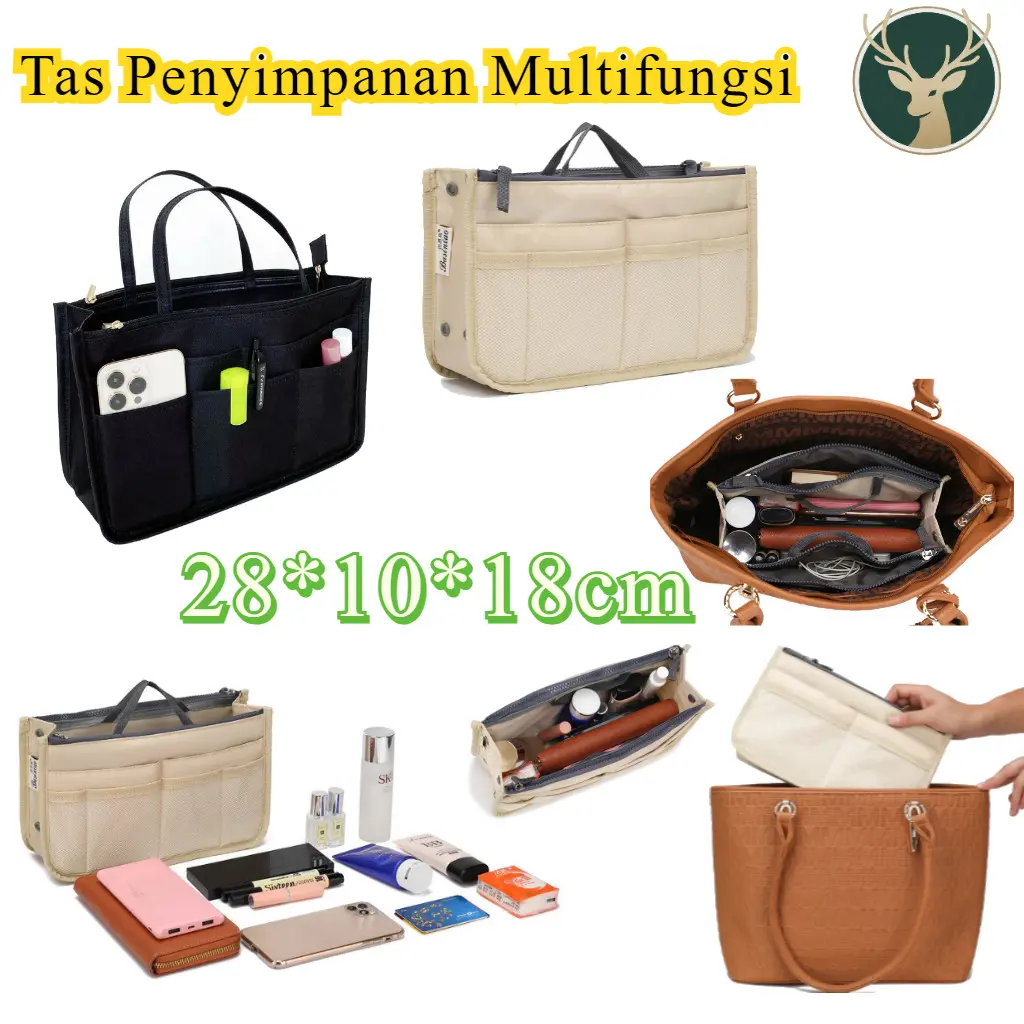 Tempat Makeup Dalaman Tas/Inner Bag Organizer/ORGANIZER BAG - SORA ORGANIZER BAG/ Bag In Bag Zipper Bag Organizer Tas Dalam Serbaguna/Tas Organizer Premium Wanita Sora Inner Bag Kompartemen Tote Insert Penyimpanan Tas Fashion Baru Serbaguna