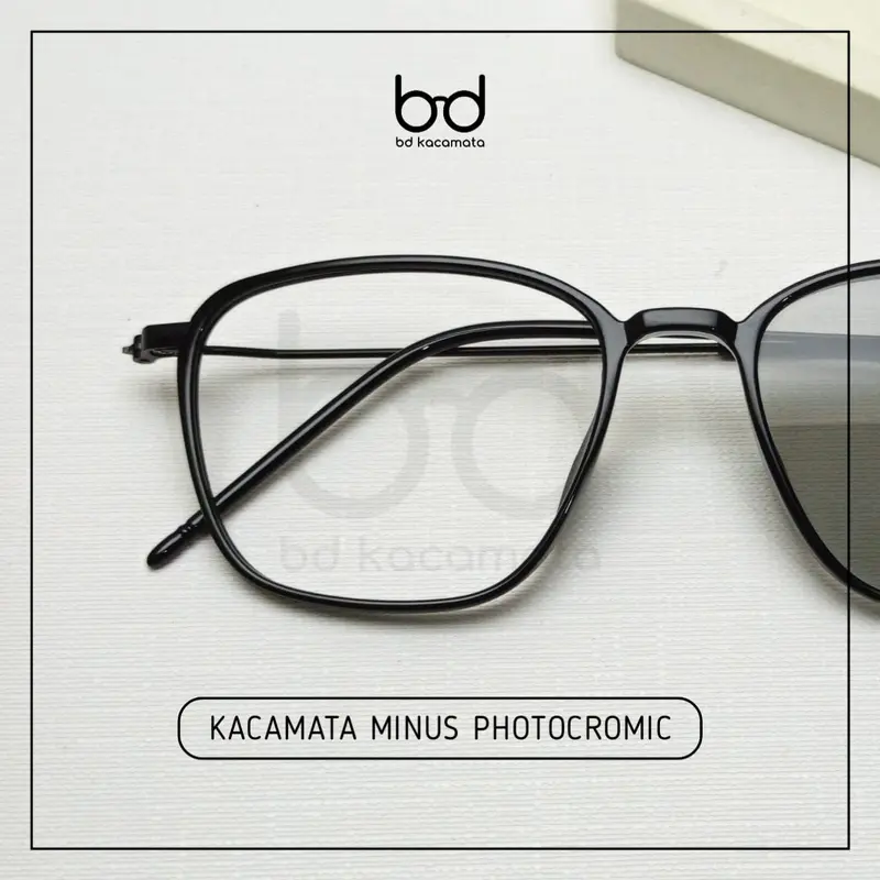 Kacamata Photocromic Minus Pria dan Wanita - Eyewear Glasses Frame Lensa Plastik kacamata  minus Sd 4