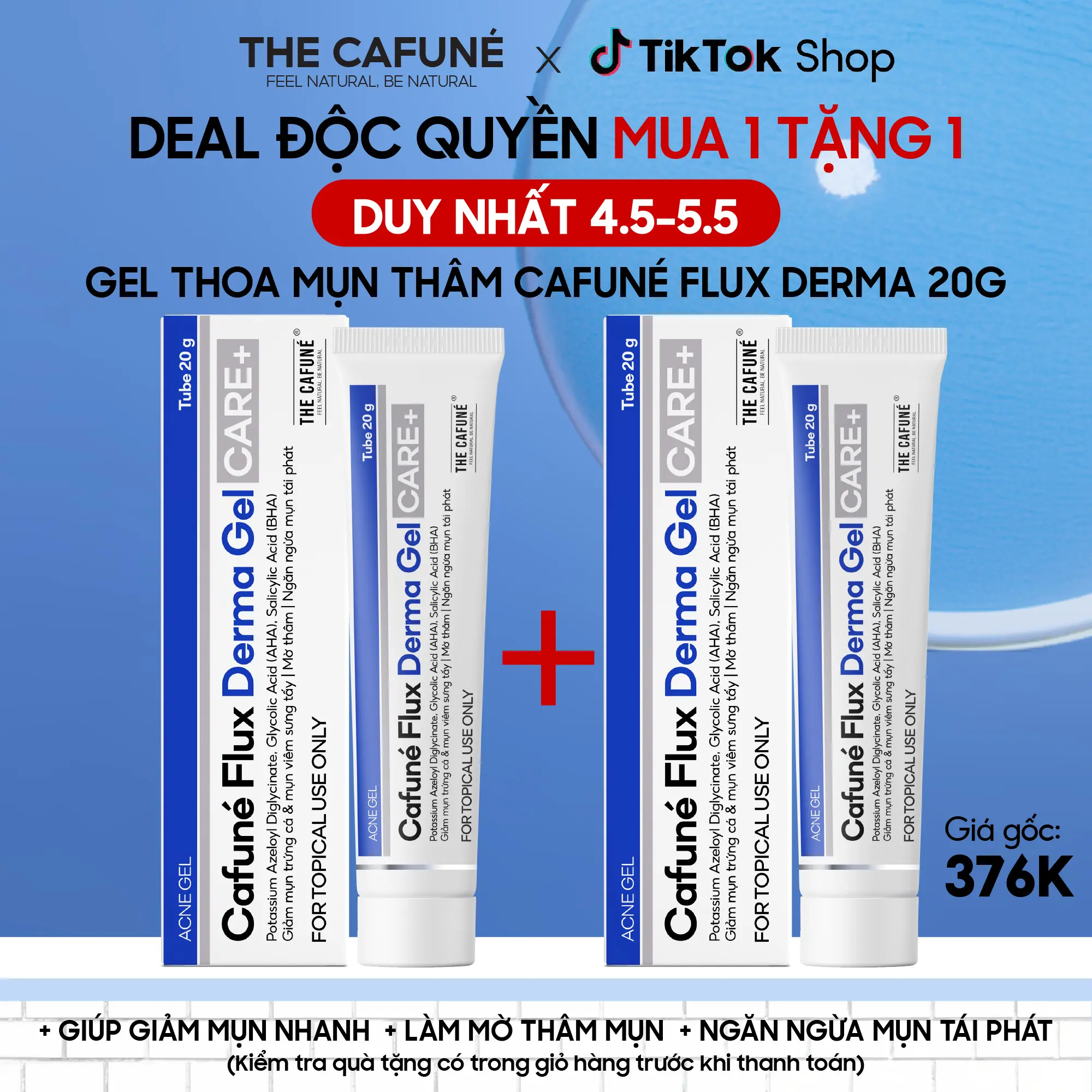 [DEAL ĐỘC QUYỀN: MUA 1 TẶNG 1] Gel Thoa Mụn Thâm Cafuné Flux Derma Gel 20ml Skincare Chăm Sóc Da Làm Đẹp Da